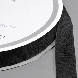 Klettband zum Nähen, Haken (Rolle mit 25 m) 38 mm | schwarz, Nylon, Polyester