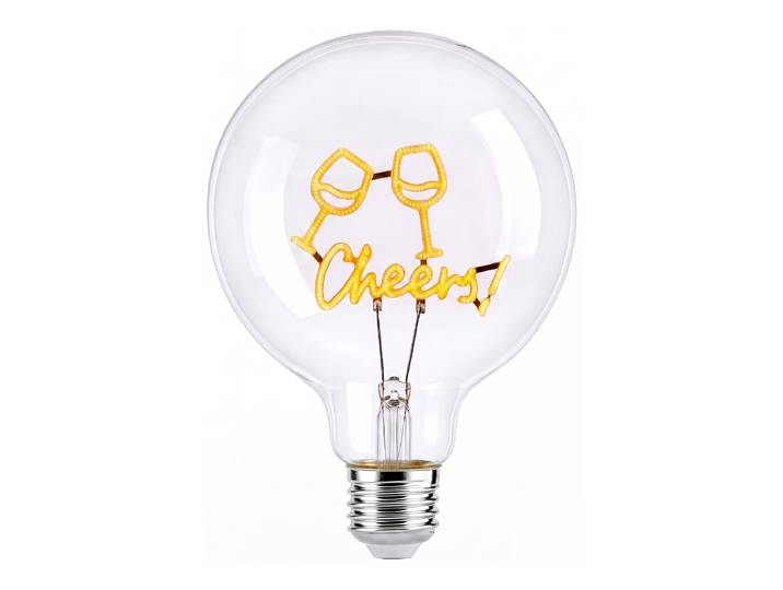 LED-Glühlampe Cheers Ø 13cm Gelb/Weiß/Gelb