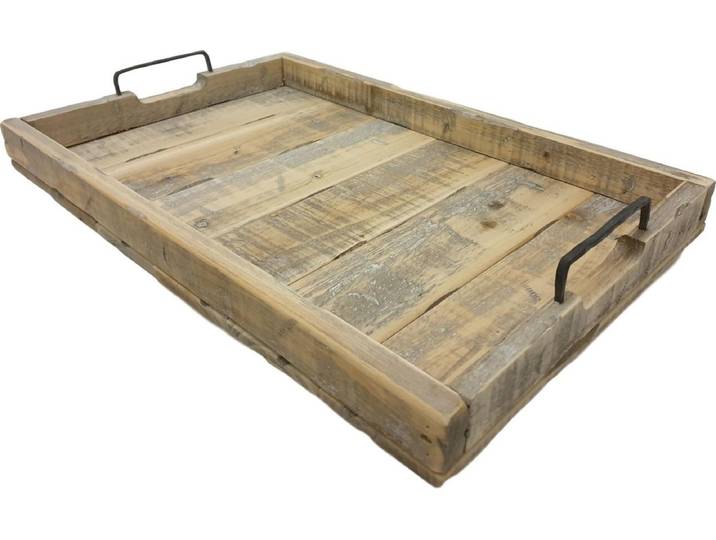 Houten dienblad old Dutch 58 cm landelijk dienblad rechthoek