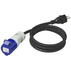 Adapter mit Schutzkontaktstecker und CEE-Buchse 16A ProPlus 373527DE, Kabellänge 150 cm