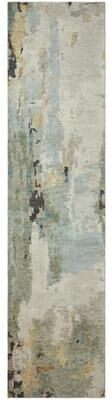 KALATY Toros Blue Abstract Hand Knotted Wool Area Rug