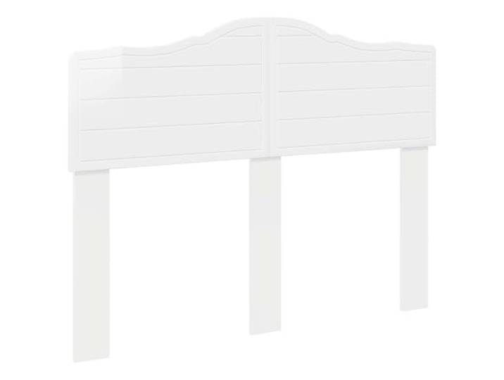 KKgypkn Modernes Kopfteil Weiß 135 cm aus Holzwerkstoff, glänzend, pflegeleicht und langlebig für zeitgenössisches Schlafzimmerdesign