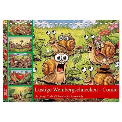 Lustige Weinbergschnecken - Comic (Tischkalender 2027 DIN A5 quer), CALVENDO Monatskalender