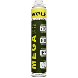 WOLF MEGA 70 l, Montageschaum, niedrigexpandierend, Pistolenanwendung, 870 ml