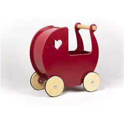 MOOVER Toys MOOVER Toys - Dänischer Designer Holz-Puppenwagen (solid rot) / dolls pram solid red