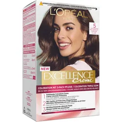 2x L'Oréal Paris, Haarfarbe, Excellence Cream (5 Hellbraun)