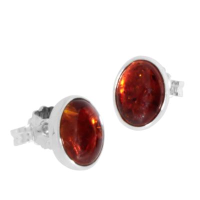 Paar Ohrstecker OSTSEE-SCHMUCK "- Classic 8 x 6 mm - Silber 925/000 - Bernstein" Gr. 9, silber (silber 925, silberfarben, weiß), Ohrringe, Damen, 9, Silber 925 (Sterlingsilber)