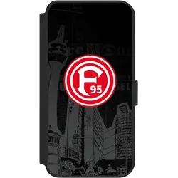 Nivocase Klapphülle für Samsung Galaxy S23+ Handyhülle aus Kunst Leder NIVOflip schwarz Fortuna Düsseldorf (Samsung Galaxy S23+), Smartphone Hülle, Schwarz