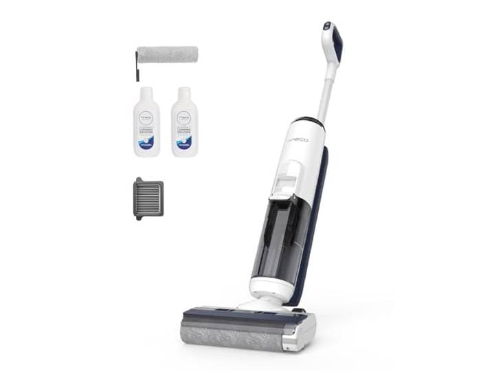 Tineco iFLOOR 5 Breeze Complete Aspirateur Laveur\, Nettoyage des Bords Auto-Nettoyage Automatique\, 35 Min d'autonomie\, Double réservoir grande capacité\, pour Sols durs