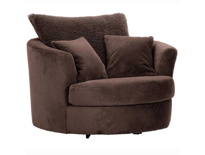 Ambia Home Sessel, Dunkelbraun, Metall, Füllung: Polyester, Schaumstoffflocken,Polyester, Schaumstoffflocken, 115x72x115 cm, Stoffauswahl, Sitzfläche 360° drehbar, Wohnzimmer, Sessel, Sonstige Sessel