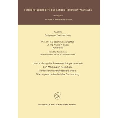 Untersuchung der Zusammenhänge zwischen den Merkmalen neuartiger Nadelfilzkonstruktionen und ihren Filtereigenschaften bei der Entstaubung,
