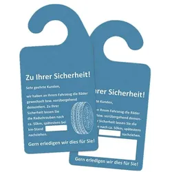EICHNER 2x 100 Kfz-Spiegelanhänger »Räder nachziehen« blau