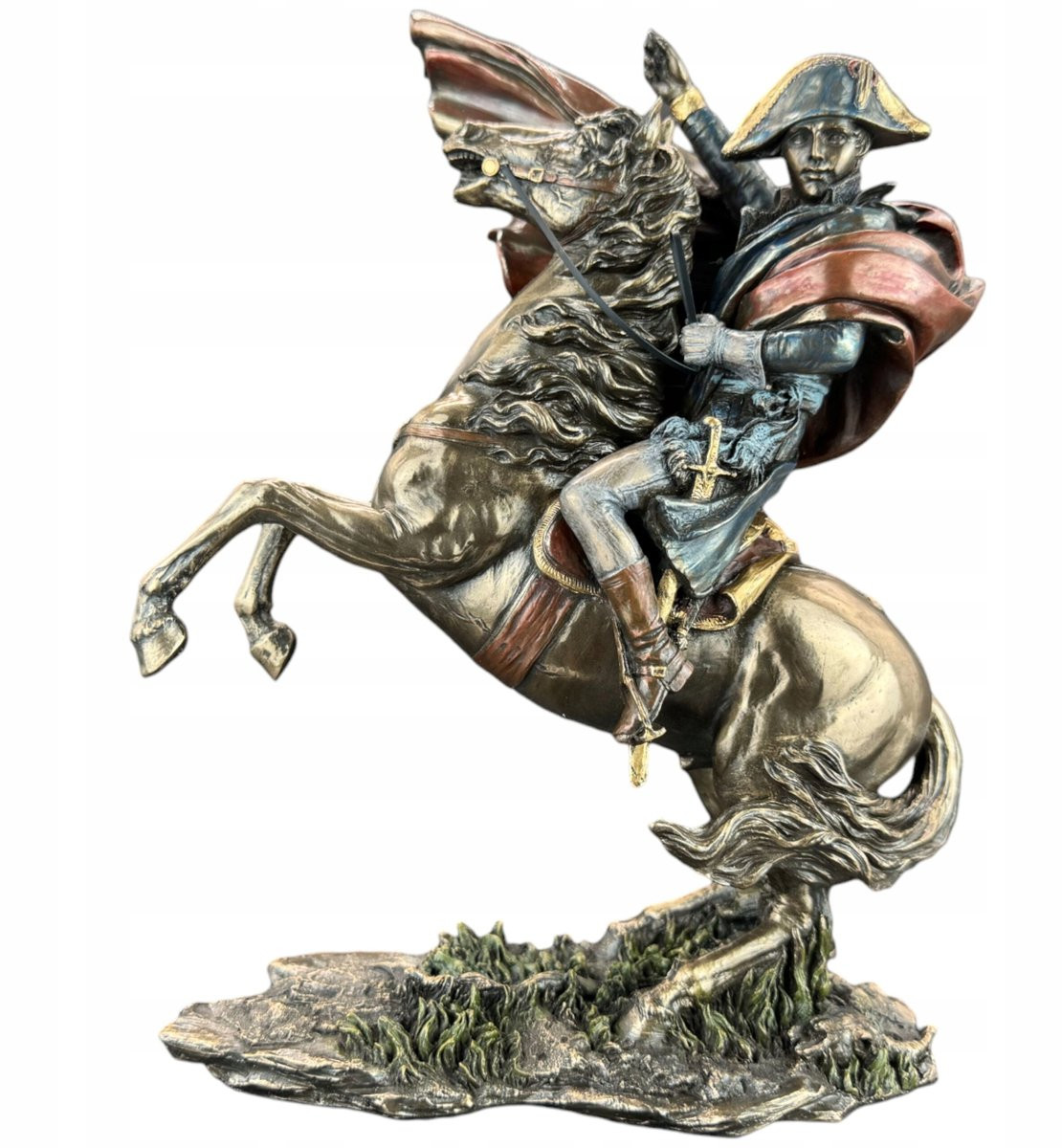 Handgeschilderde Napoleon te paard sculptuur in bronskleur voor op tafel