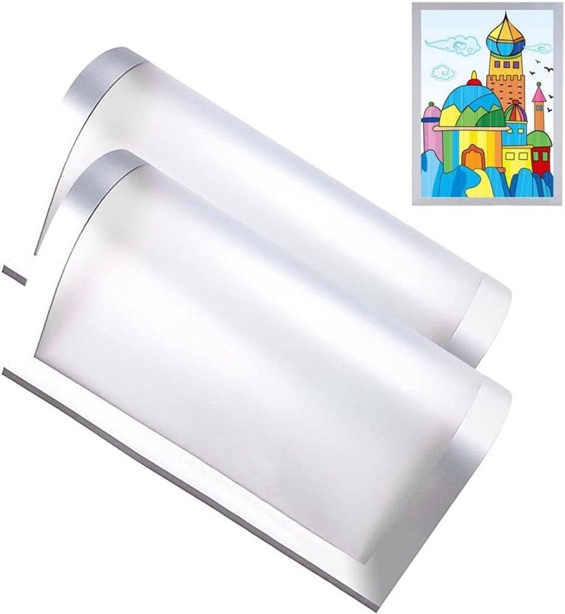 Magnetische Fotolijsten Zij-laders Koelkast Decoratie Zilver 2 stuks A4