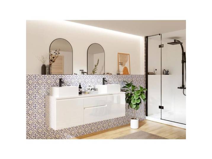 Meuble sous vasque suspendu - Blanc - 150 cm - JIMENA II