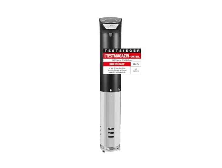 CASO SV 1200 Smart - Sous Vide Garer, Testsieger ETM Testmagazin, leistungsstarken 1200 Watt, komplett wasserfest, Sous Vide Stick mit der CASO Control App steuerbar, 3D – Zirkulation