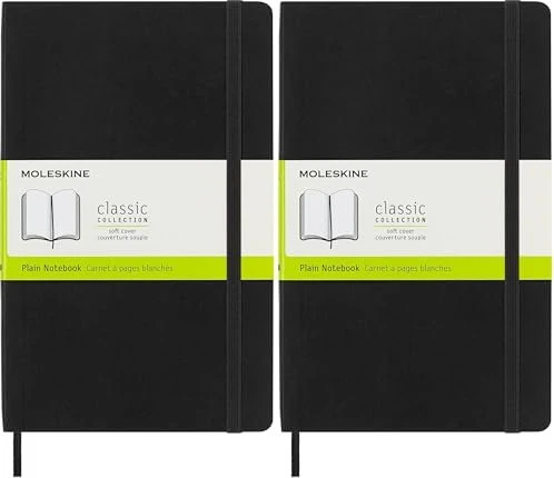 MOLESKINE Notizbuch Classic Collection flexibler Einband ca. DIN A5 blanko, schwarz Softcover 192 Seiten