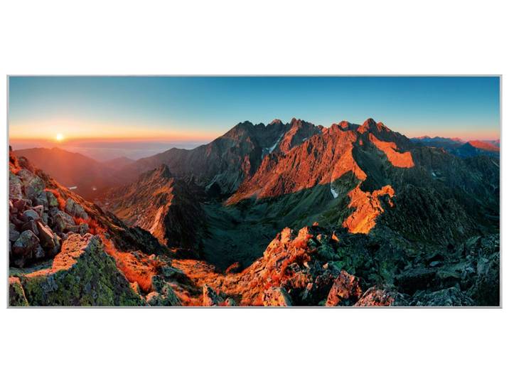 Bild mit Rahmen Berge im Sonnenaufgang image LAND