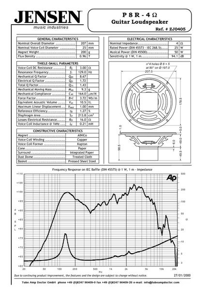 Jensen P8R 4 Ohms