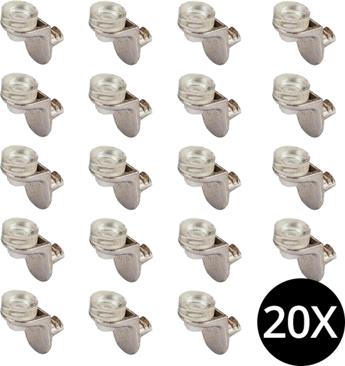 20 Transparante legplankdragers met 5mm buffer