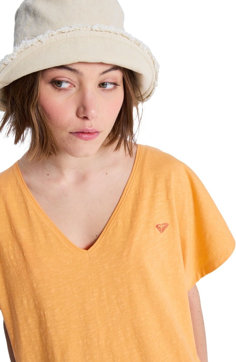 T-Shirt ROXY "Nightfall", Damen, Gr. XS, orange (papaya), Obermaterial: 100% Baumwolle., Shirts T-Shirt papaya XS