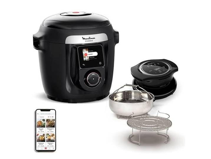 Moulinex Cookeo Wi-Fi mit Extra Crisp, Multicooker 14 Kochmodi, Druckkochen, Air Fryer, einfache Rezepte Schritt für Schritt, CE96X8F0