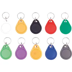 BERRYBASE 125449 - RFID / NFC Tags, Schlüsselanhänger, farbig, 10 Stück