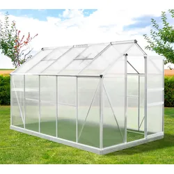 Westmann Aluminium Gewächshaus Flora 610 | Silber | 312x192x201 cm - Silber