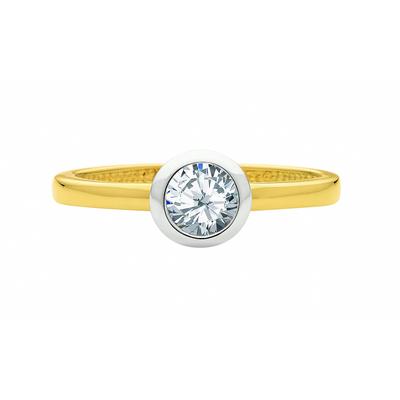 Solitärring ADELIA´S "Solitärring 333 Gold ( 8K ) mit Zirkonia" Gr. 52, silber, Fingerringe, Damen, 52, Gold, Goldring Diamant