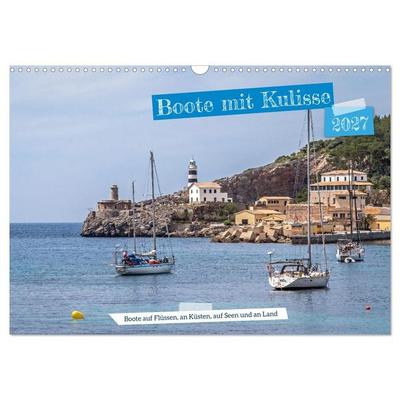 Boote mit Kulisse (Wandkalender 2027 DIN A3 quer), CALVENDO Monatskalender