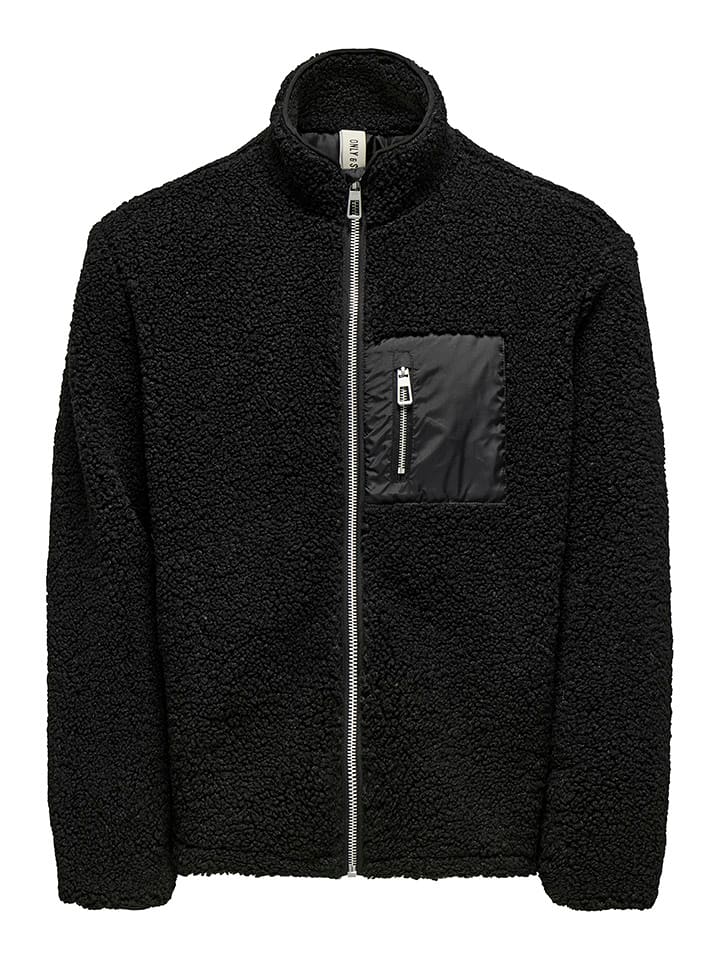 ONLY & SONS Fleecejacke "Jaimy" in Schwarz - L