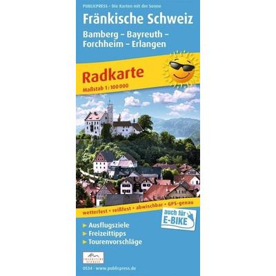 Publicpress Radkarte Fränkische Schweiz, Bamberg, Bayreuth, Forchheim, Erlangen 1:100.000, Sonstige von , KOMPASS Freytag & Berndt, 978-3-7473-0534-8