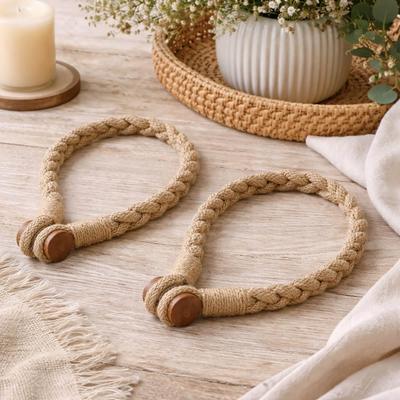 Evideco Braided Curtain Tiebacks with Magnetic Closure 19 x 0.5 in
