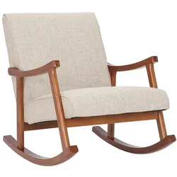 CLP Schaukelstuhl Morelia Stoff walnuss   Farbe: creme