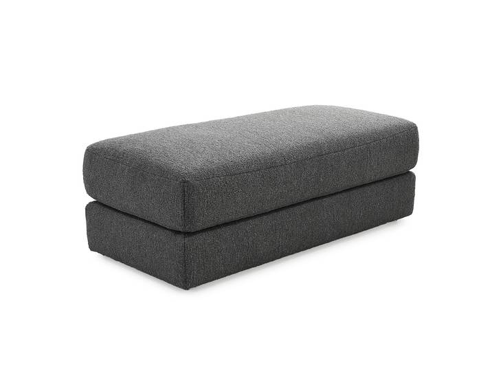 Polsterhocker 124x60 cm Federkern Sitzbank Designerhocker in Flachgewebe Dunkelgrau / 15254