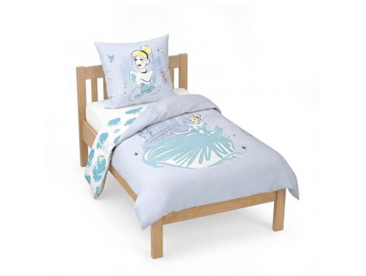 Disney Prinzessin Cinderella Kinder Bettwäsche-Set 100% Baumwolle, Blau
