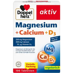 DOPPELHERZ Magnesium + Calcium + D3 Tabletten 100 St