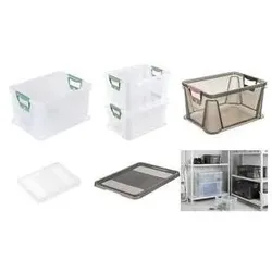keeeper, Aufbewahrungsbox, Aufbewahrungsbox luis, 20 Liter, grau-transparent Euro-Box, Softgriffe in nordic-red, stapelbar (20 l)