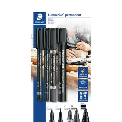 STAEDTLER 60BK - Marker Set, 4 Marker, schwarz