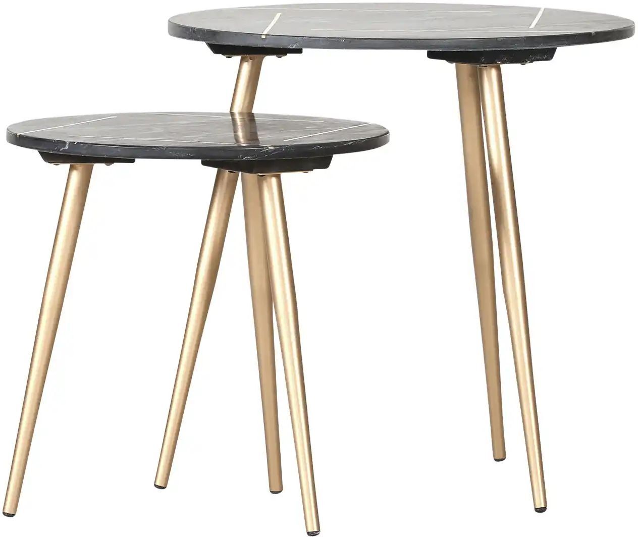 Höffner Beistelltisch 2er Set  Plateau ¦ grau