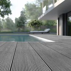 HOME DELUXE WPC Terrassendielen Komplettset (inkl. Unterkonstruktion) SAMANA - Hellgrau 50m2