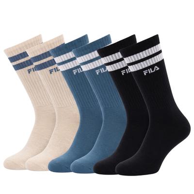 Socken FILA, Damen, Gr. 43-46, Sockengröße, bunt (864, blau cream), Baumwollmischung, Socken Socken, wadenlang, für klassische Schuhe, mit elegantem Design