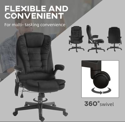 GREATPLANINC Office Chair with Heat & Massage, Velvet High Back Executive Office Chair, Computer Chair with Reclining Backrest & Remote