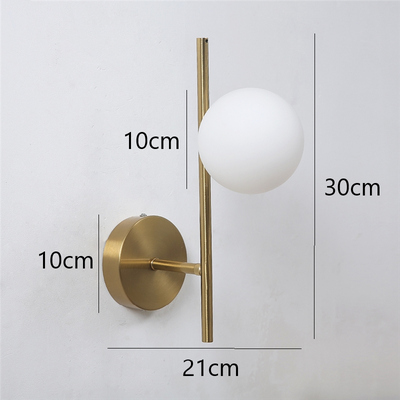 Friendly Fresh Finds Modern Wall Sconce Gold Wall Light With Milky Glass Globe Dual G9 Bedside Lamp single Head