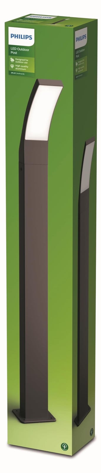 Philips Splay Post LED Tuinverlichting Anthracite 12W Warm Wit