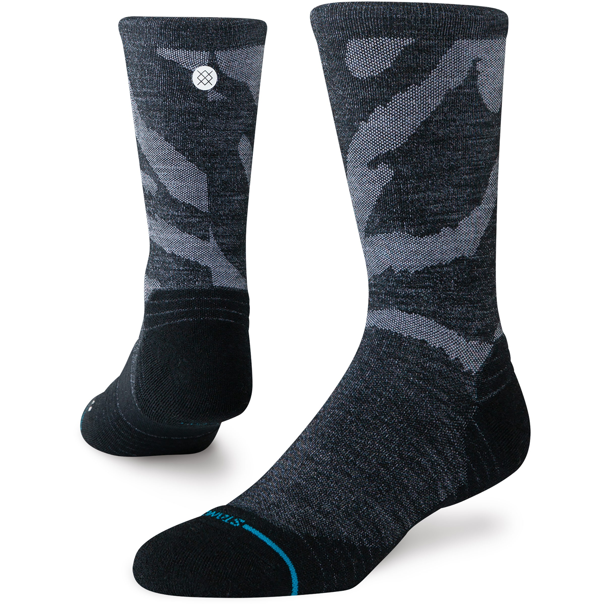 Stance Digi Dash Light Wool Crew Wandersocken schwarz Größe 38 Camping Hautfreundlich Merinowolle