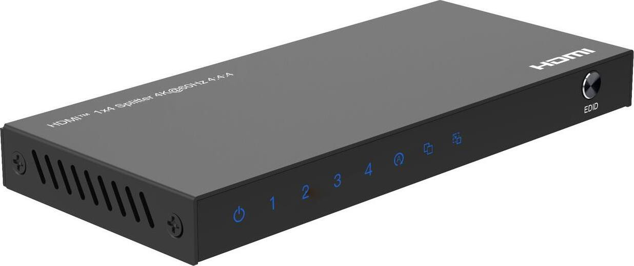 MicroConnect MC-HDMISPLITTER0104-4K HDMI-splitser, 4K Ultra HD, zwart