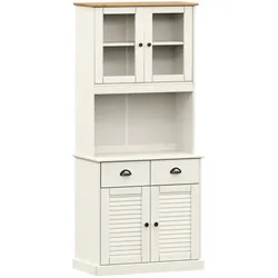 vidaXL Highboard VIGO Weiß 78x40x175 cm Massivholz Kiefer