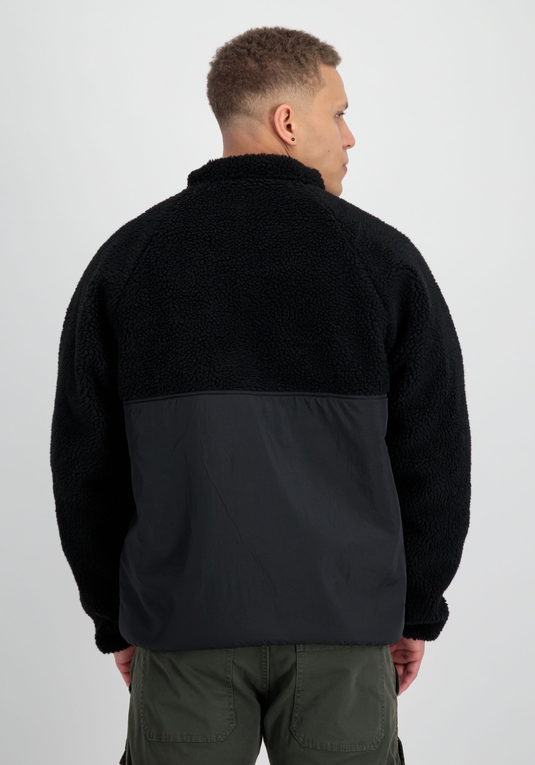 Anorak ALPHA INDUSTRIES "Teddy Nylon Anorak", Herren, Gr. S, schwarz, Shell Fabric 1: 100% Nylon. Shell Fabric 2: 100% Polyester, Jacken Anorak schwarz S