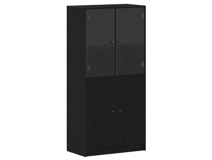 NOUVEAU Armoire Vaisselier - Haut Armoire - Anti l'humidité - Chêne noir - 68x37x142cm 44536